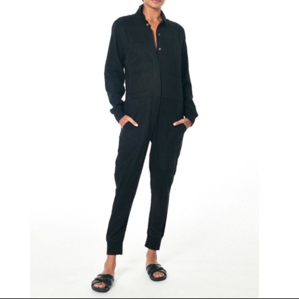 Young Fabulous & Broke Black Long-sleeve Jumpsuit- XS